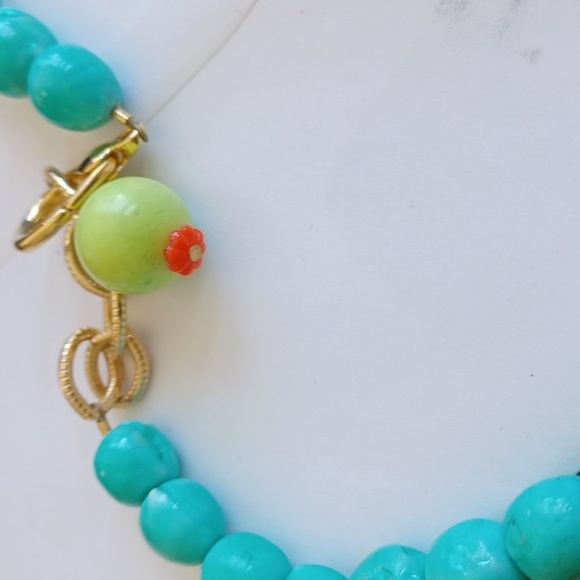 Handmade Colorful Bead Necklace, 9" drop - Picture 2 of 3